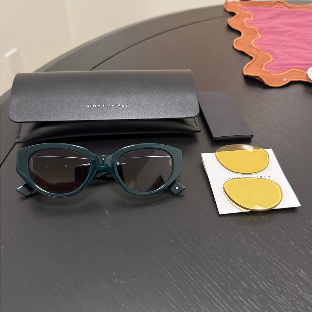 Jimmy Fairly Green Sunglasses with case and alternative lenses